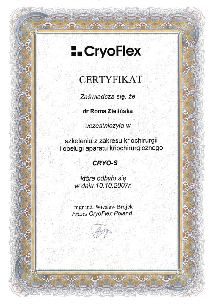 certyfikat uczestnictwa w szkoleniu