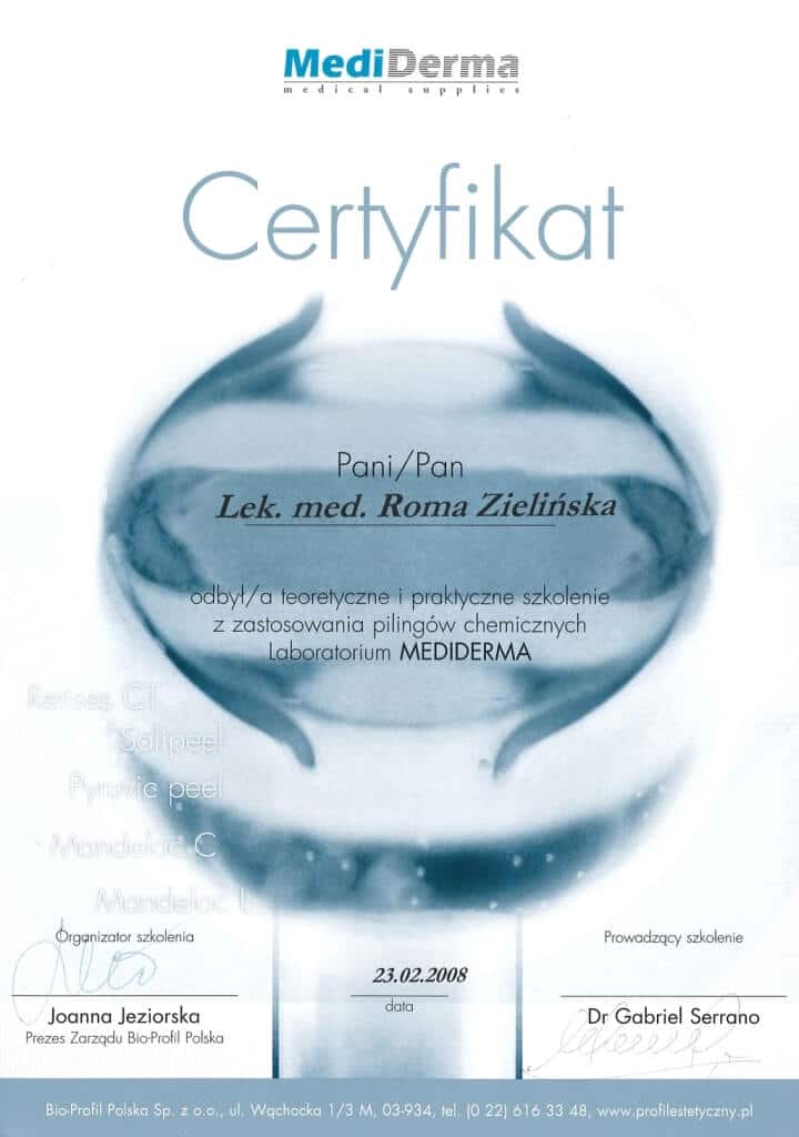 certyfikat odbycia szkolenia