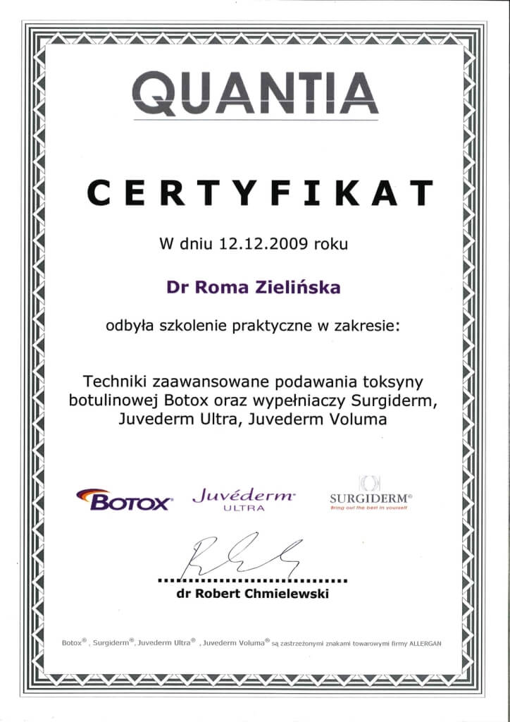 certyfikat odbycia szkolenia