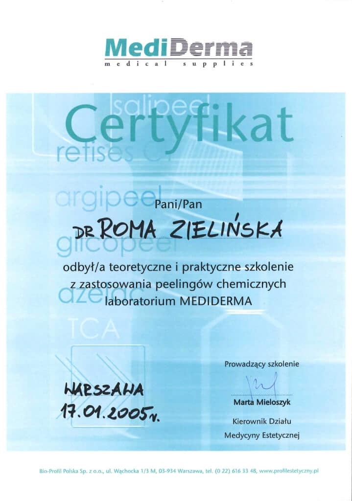 certyfikat ukończenia szkolenia