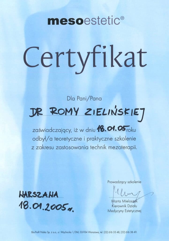 certyfikat uczestnictwa w kursie