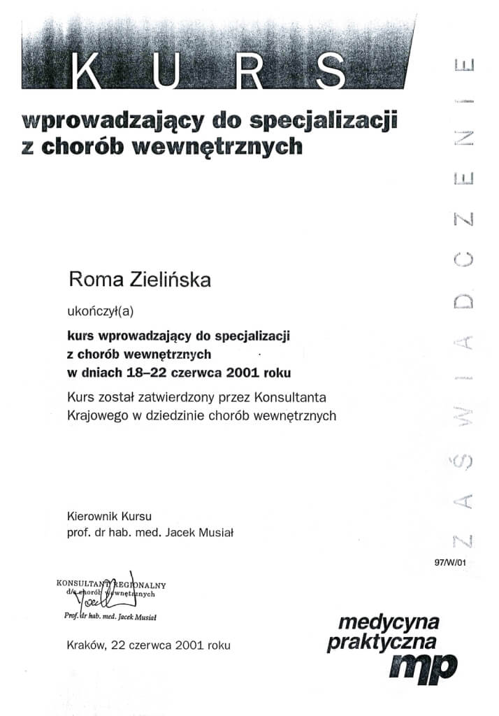 dyplom ukończenia kursu