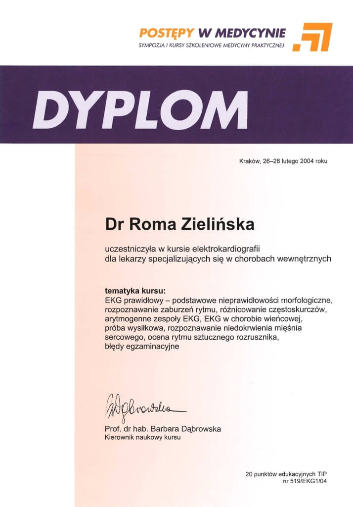 dyplom ukończenia kursu