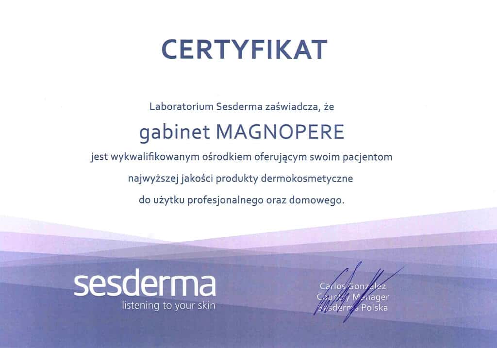 certyfikat jakości Magnopere