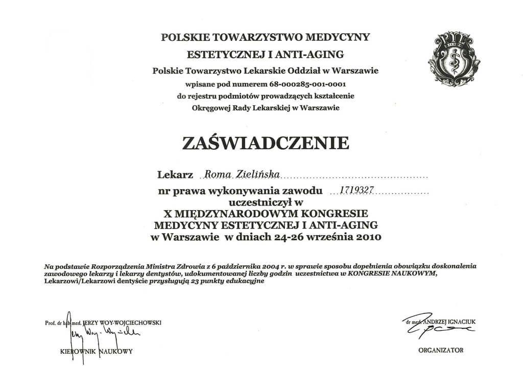 zaświadczenie prawa do wykonywania zawodu