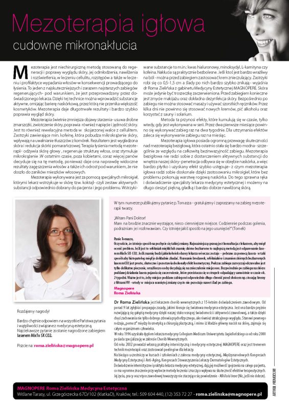 Mezoterapia igłowa w klinice Magnopere w Krakowie